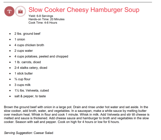 Cheeseburger Soup Recipe
