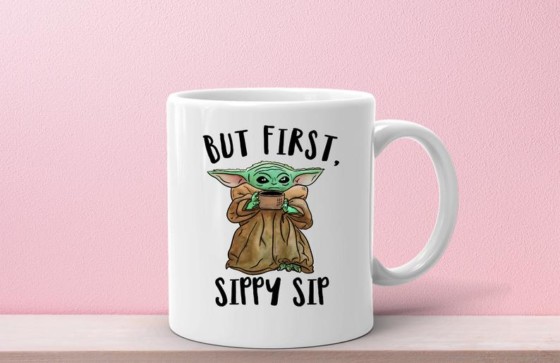 The Green Baby Alien Space Child Mando The Force Jedi Mug But First Sippy 