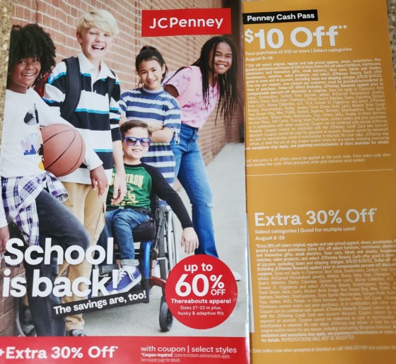 $10/$10 JCPenney Mailer Coupon ($ Back To School Clothes)