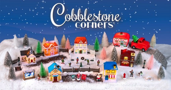Dollar Tree Cobblestone Corner Christmas Village Haul & Review LED Christmas  Tree Underdark 